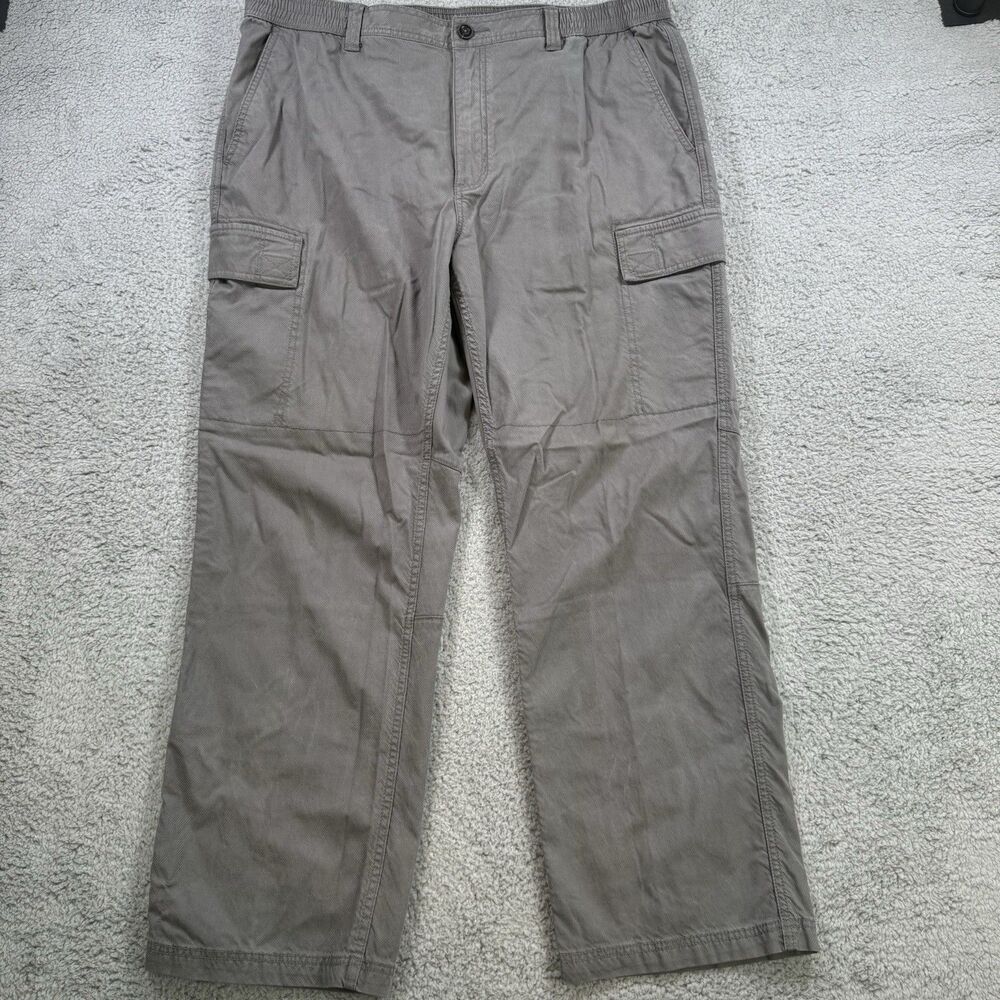 S The Territory Ahead Pants Mens XL‎ Grey Elastic Waist Drawstring Tencel Cotton